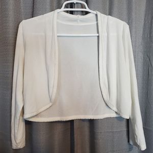 White shawl cover up 3/4 sleeve